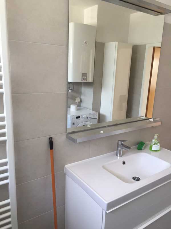Spiegelschrank und Waschbecken   